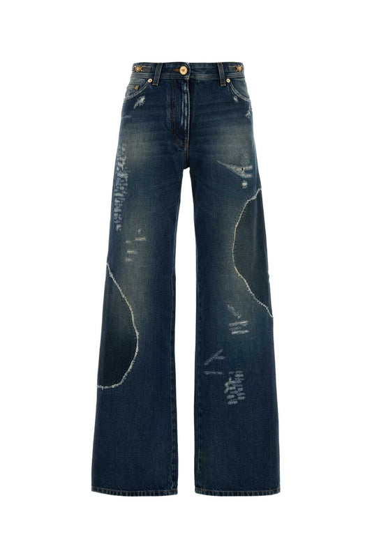 Versace Pant denim vintage strong wash with whiskers and p
