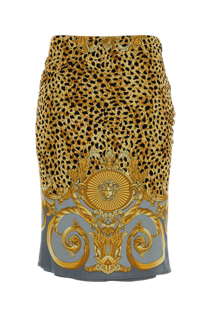 Versace Skirt cheetah foulard on responsible heavy viscose