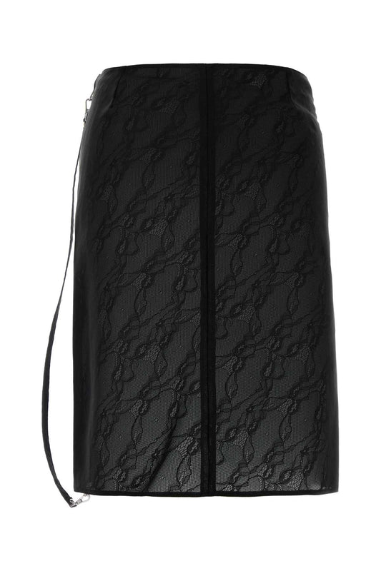 Courreges Zipped lace skirt