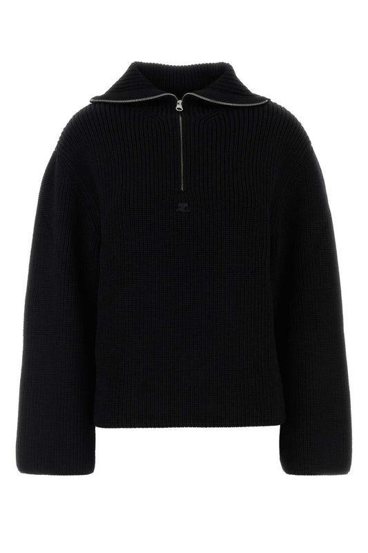 Courreges Ribbed wool trucker sweater