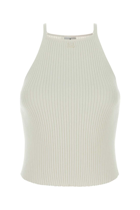 Courreges Circle rib knit top