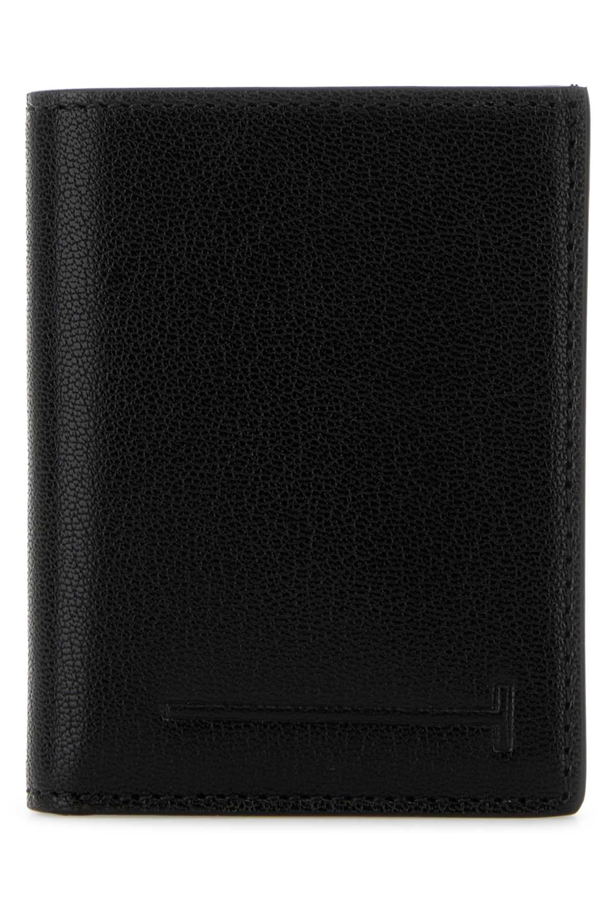 Tom Ford Supple grain leather elongated t line folding card