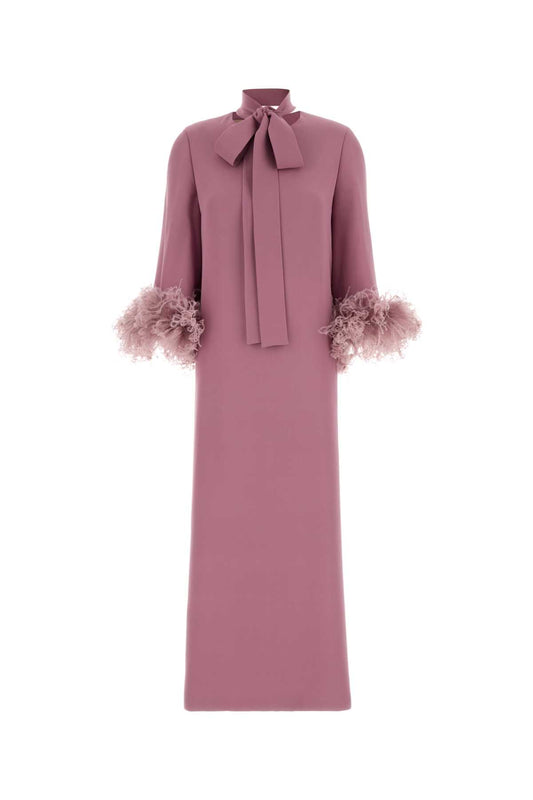 DRESS MIDI WITH FEATHERS DRESSES