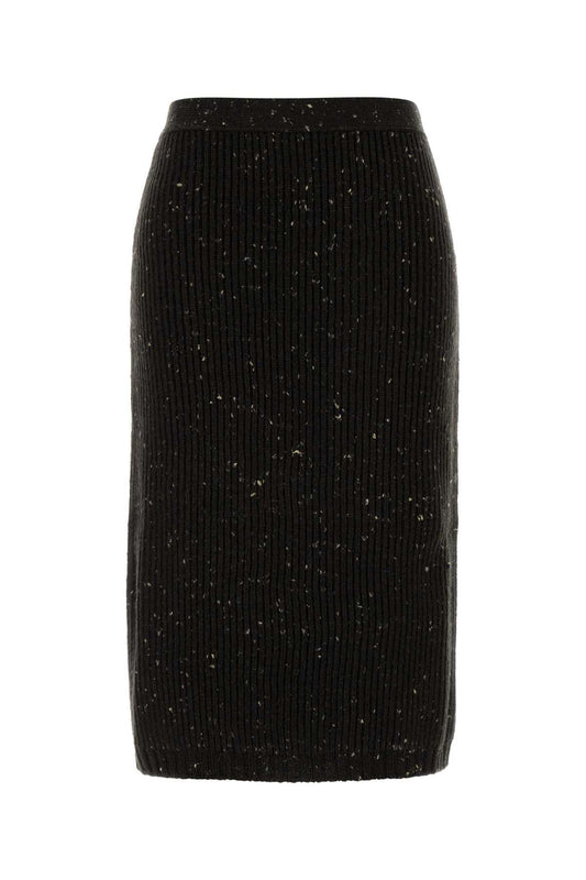 Bottega Veneta Hw wool rib midi skirt