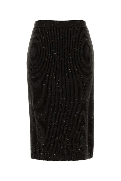 Bottega Veneta Hw wool rib midi skirt