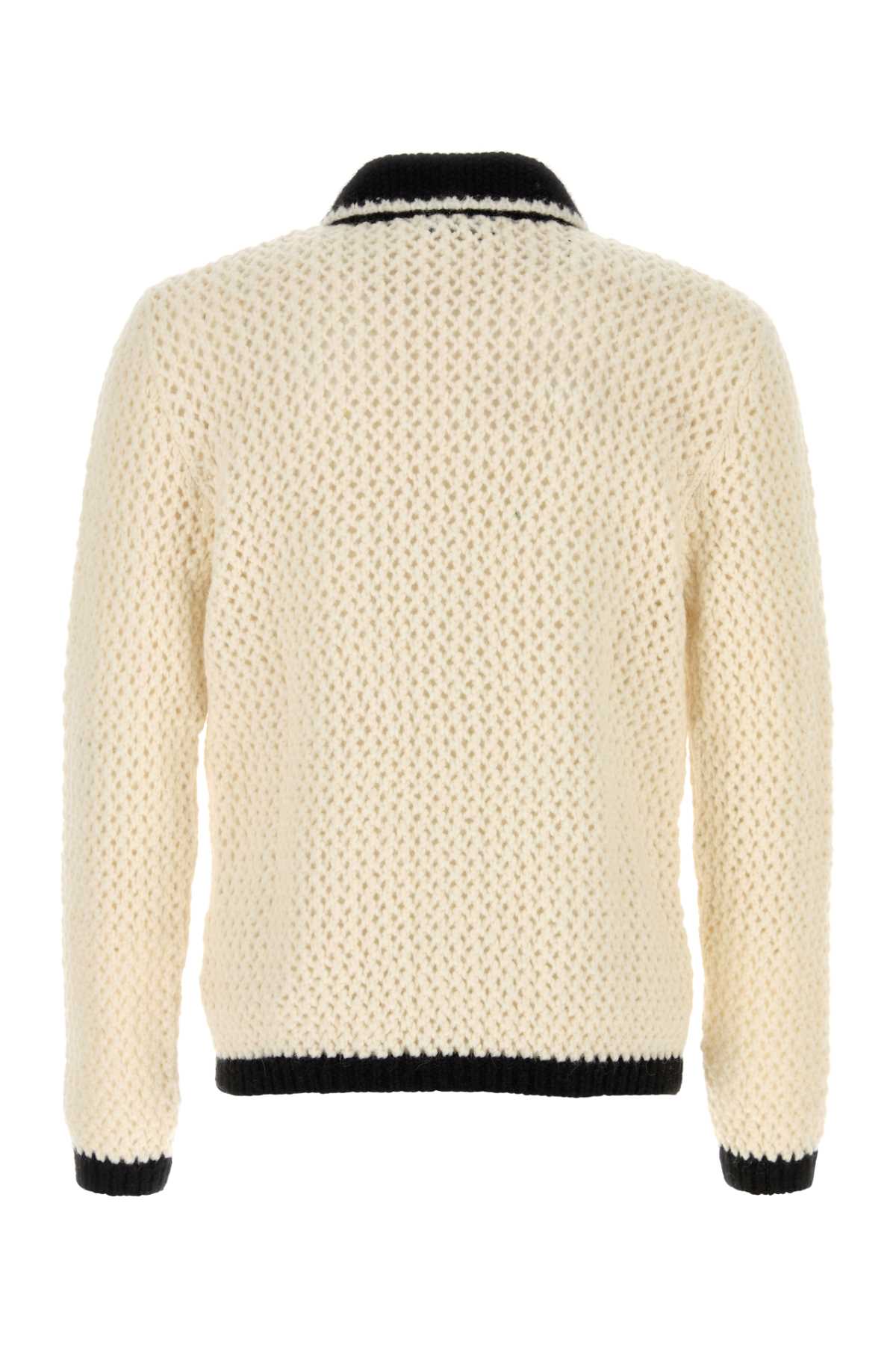 Ernest W.baker Crochet contrast pocket cardigan