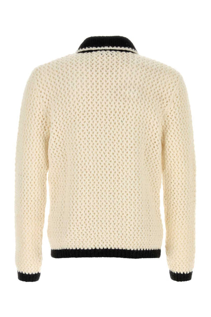 Ernest W.baker Crochet contrast pocket cardigan
