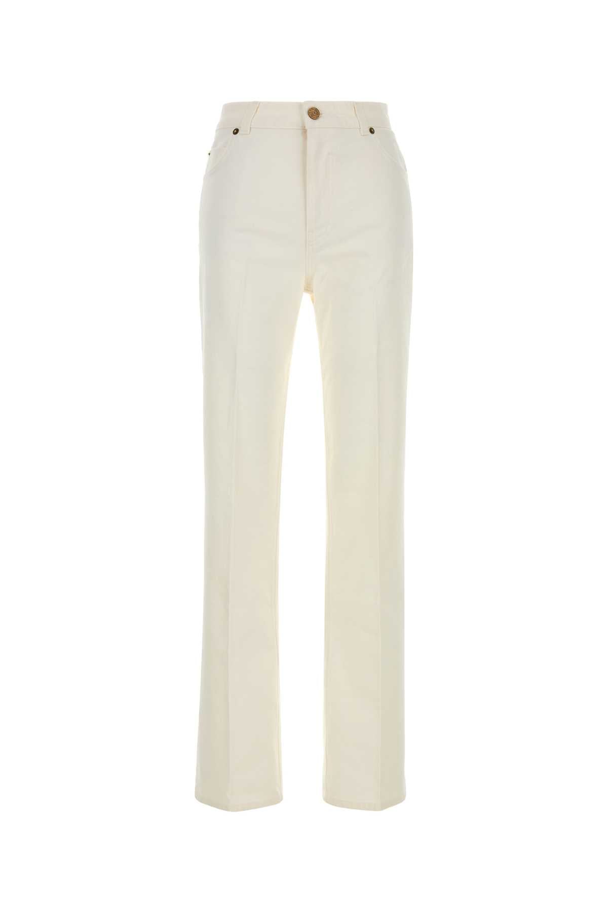 HW TAILORED WHITE DENIM PANTS JEANS
