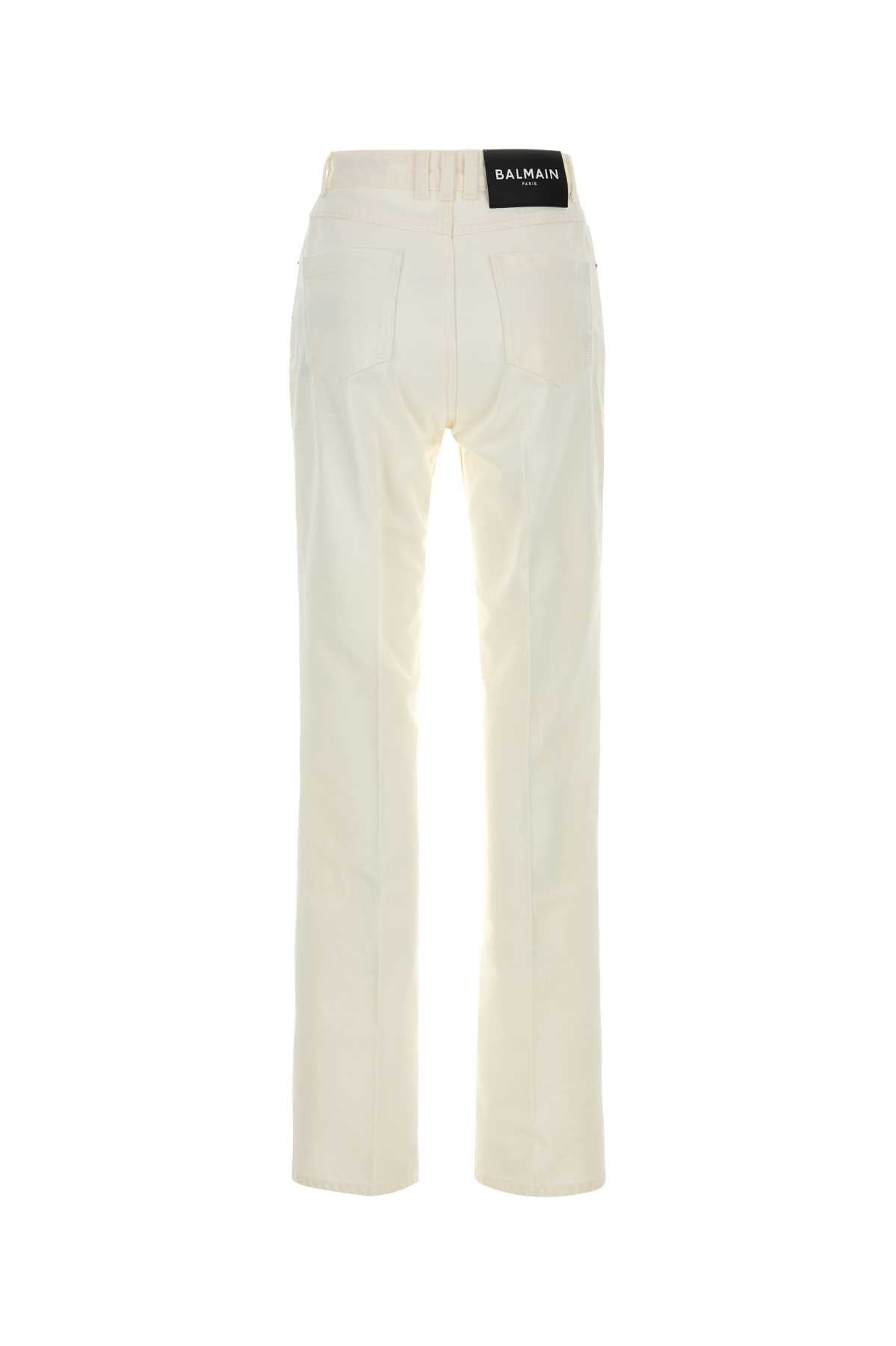 HW TAILORED WHITE DENIM PANTS JEANS