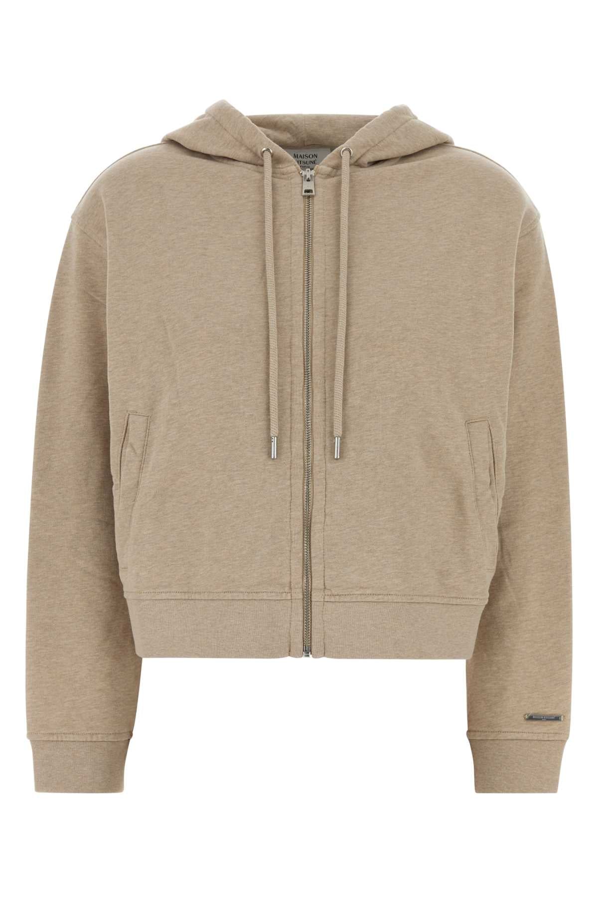 Maison Kitsune Comfort zipped light fleece hoodie