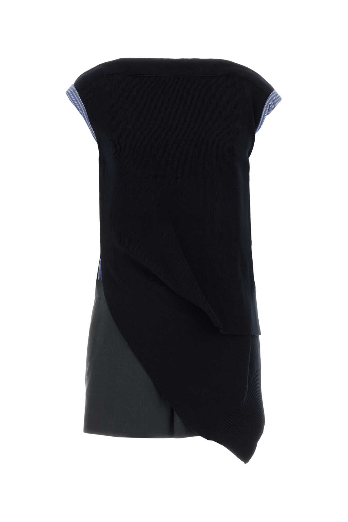 Sacai Suiting x knit dress
