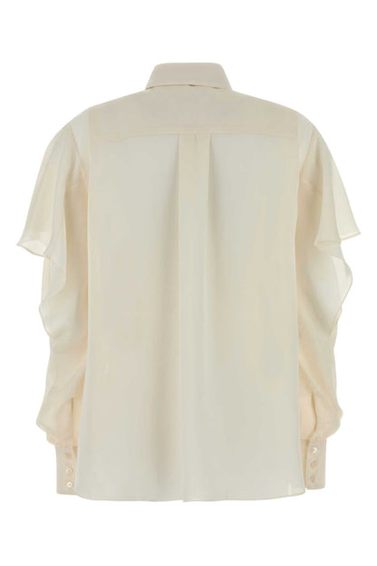 Sacai Satin x chiffon shirt