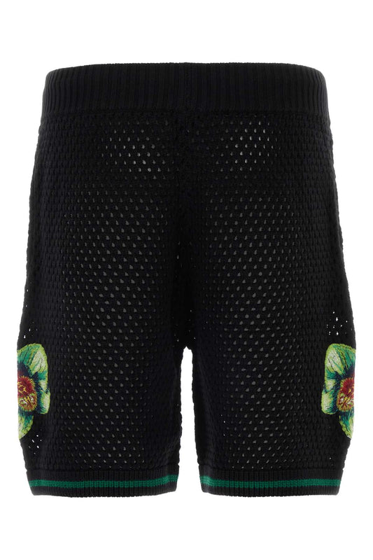 Casablanca Glitch orchid embroidered crochet short