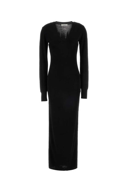 LONG SLEEVE V NECK MIDI DRESSES