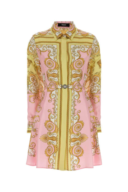 Versace Dress silk twill print spring barocco foulard pn 1