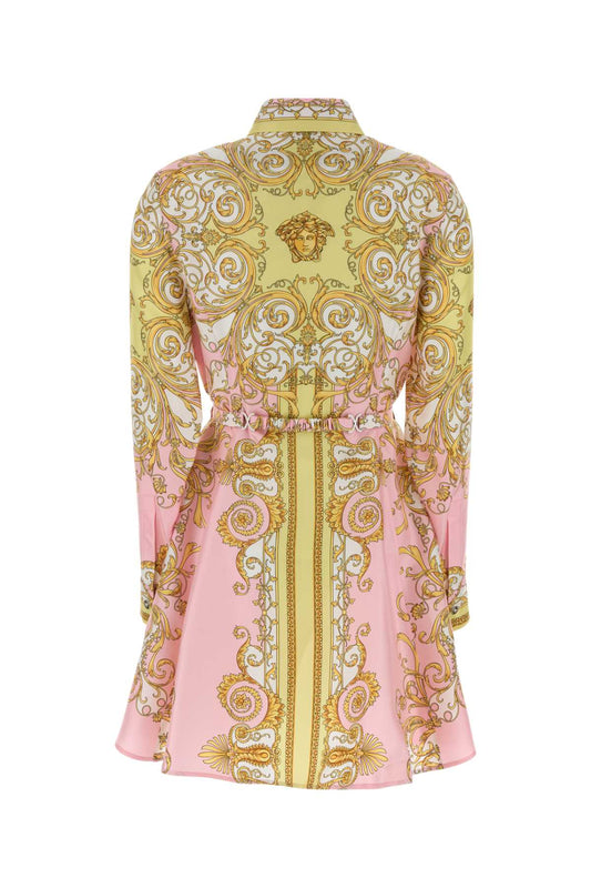 Versace Dress silk twill print spring barocco foulard pn 1