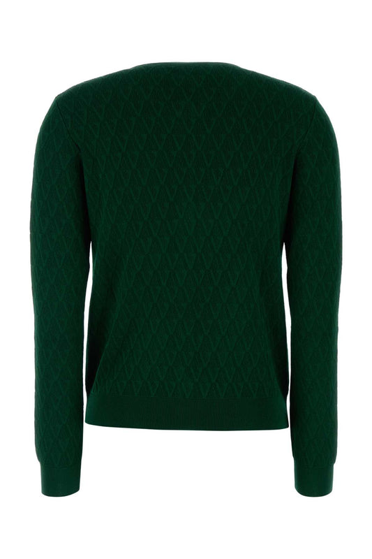 Versace Knit sweater textured "v" jacquard stretch viscose
