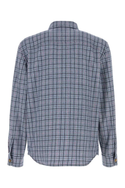 Versace Blouson check wool flannel with versace embroidery