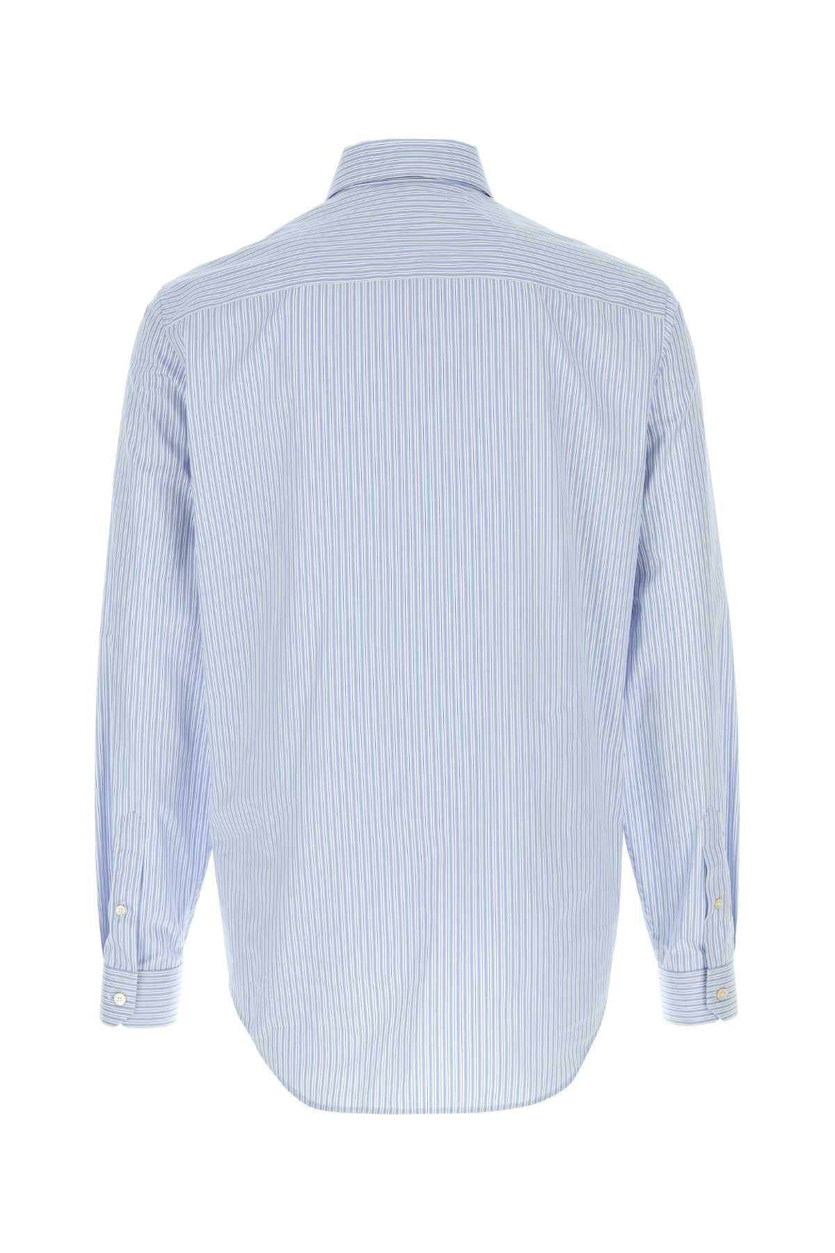 Versace Informal shirt striped poplin + medusa embroidery