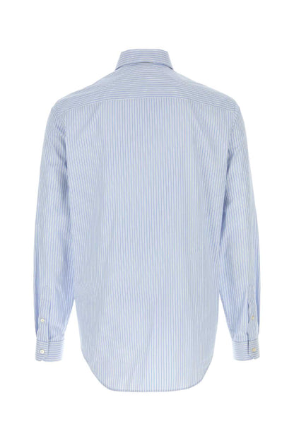 Versace Informal shirt striped poplin + medusa embroidery