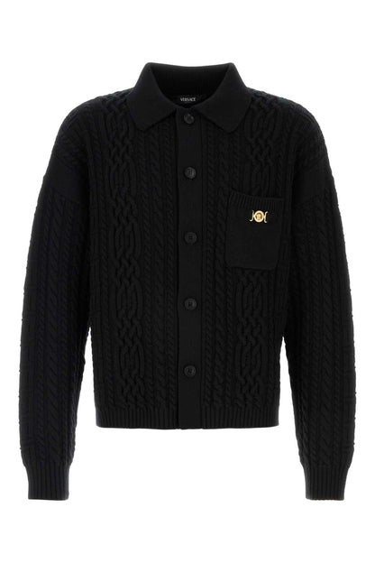 Versace Knit sweater stitches mix regen. wool