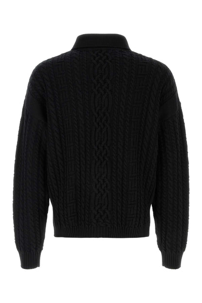 Versace Knit sweater stitches mix regen. wool
