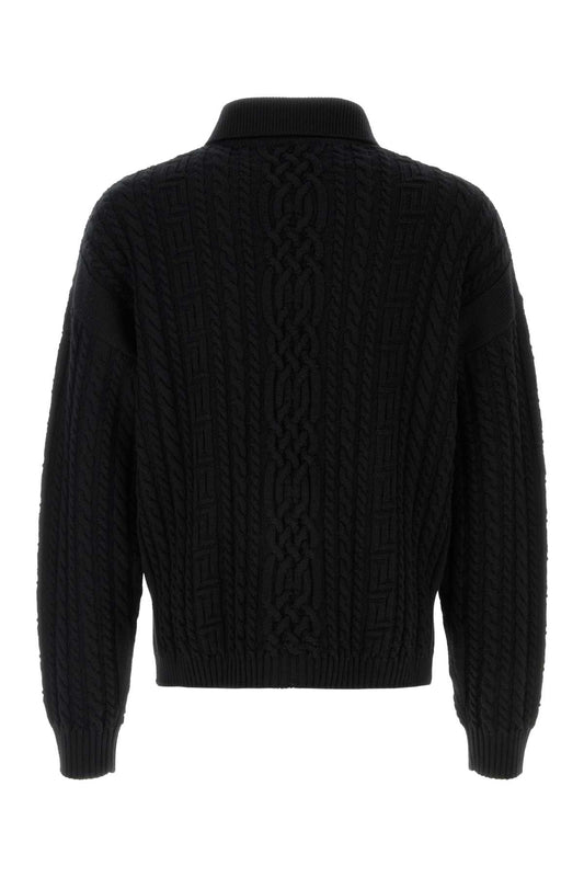 Versace Knit sweater stitches mix regen. wool