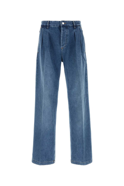 Marine Serre Light blue denim straight jeans