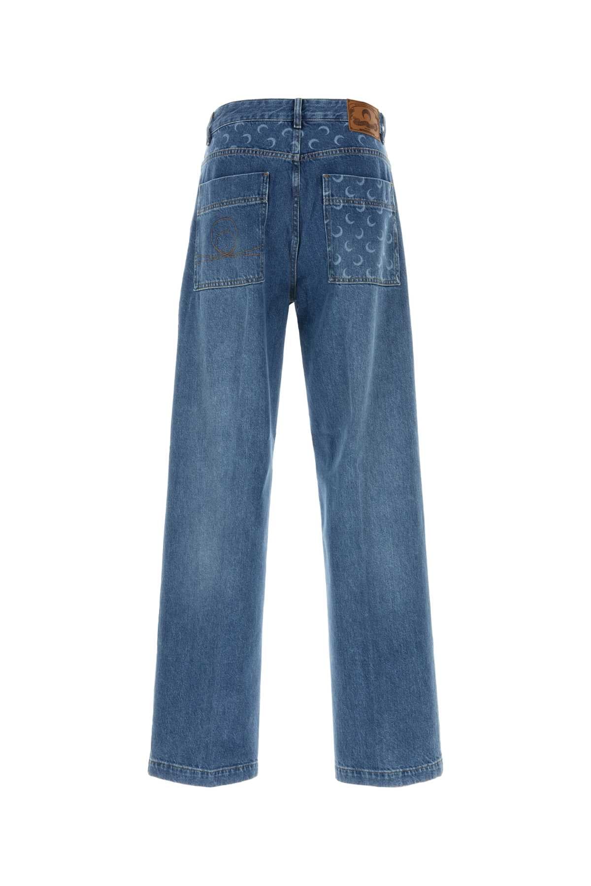 Marine Serre Light blue denim straight jeans