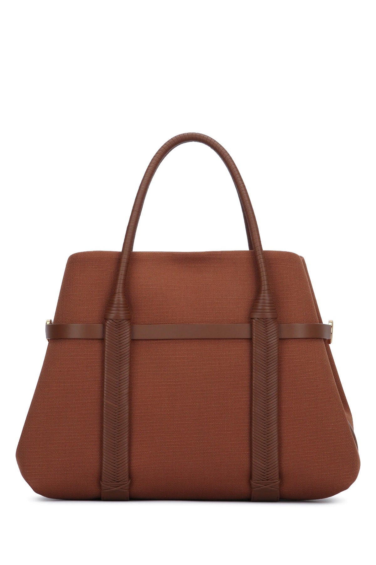 Loro Piana Ghiera shopper large canvas braided/rounded leathe