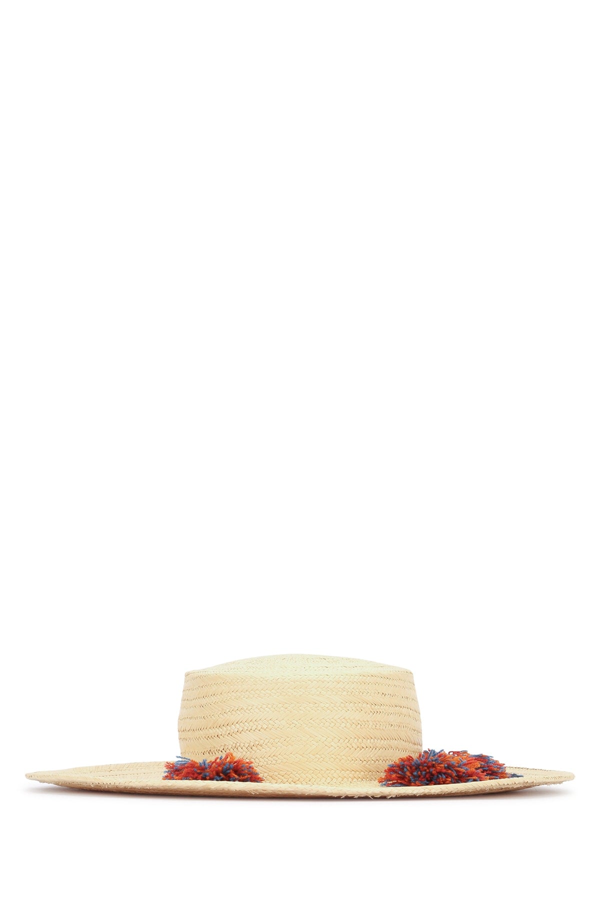 MARZIA HAT EMBROIDERED BRIM WOVEN STRAW HATS AND HAIRBANDS