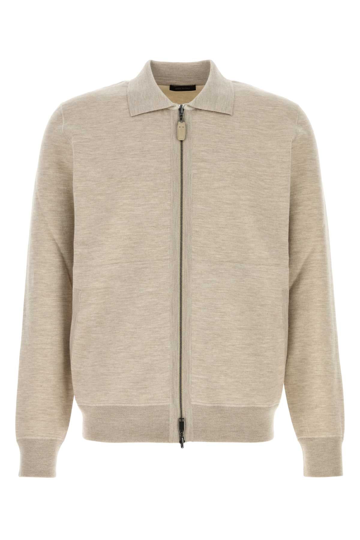 Brioni Shirt collar double cashmere silk+cotton blouson
