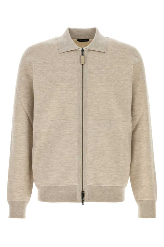 Brioni Shirt collar double cashmere silk+cotton blouson