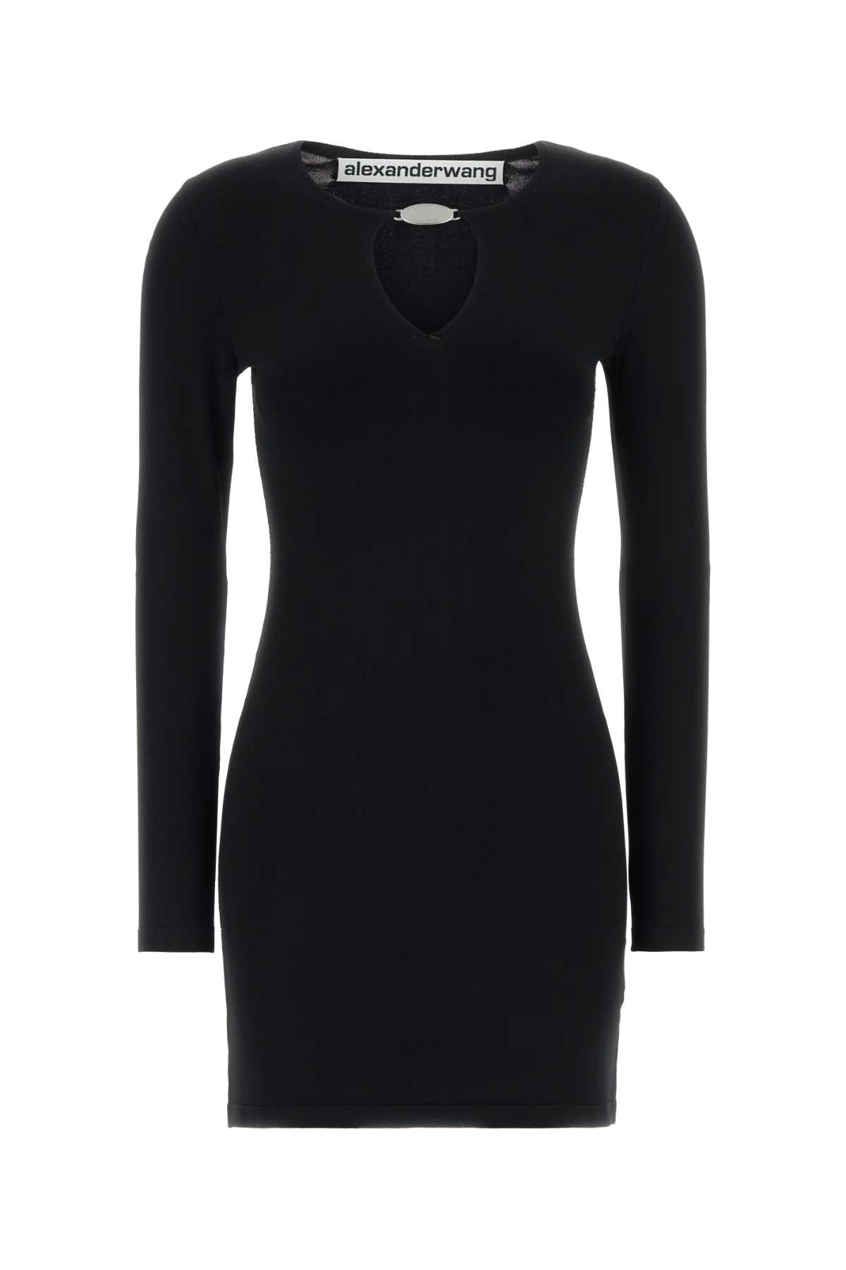 Alexander Wang Ls v-neck mini dress with crystal necklace