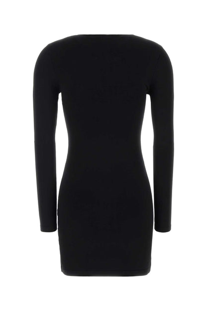 Alexander Wang Ls v-neck mini dress with crystal necklace