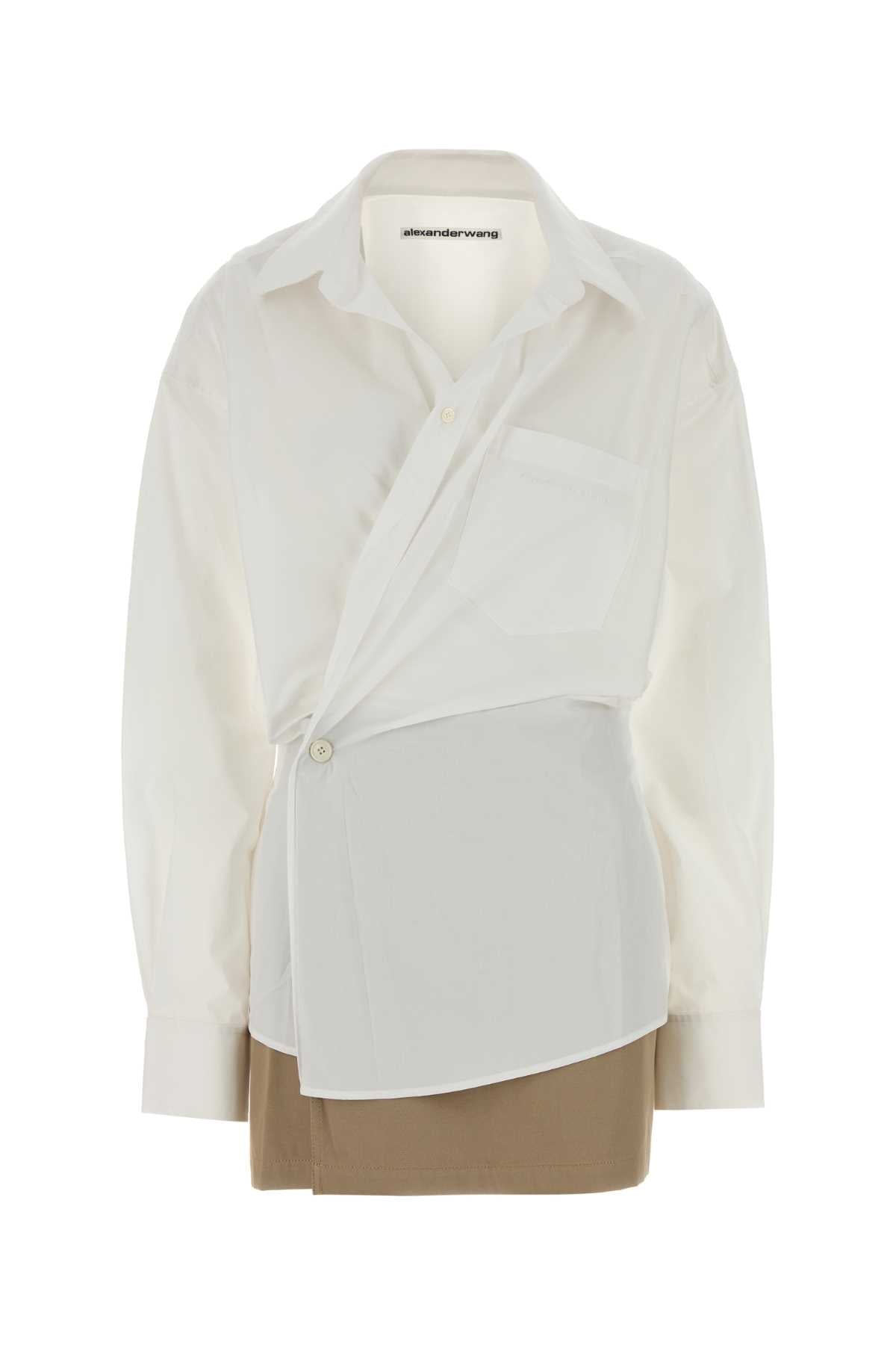 Alexander Wang Pre-styled mini wrap dress w/ twill