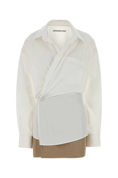 Alexander Wang Pre-styled mini wrap dress w/ twill