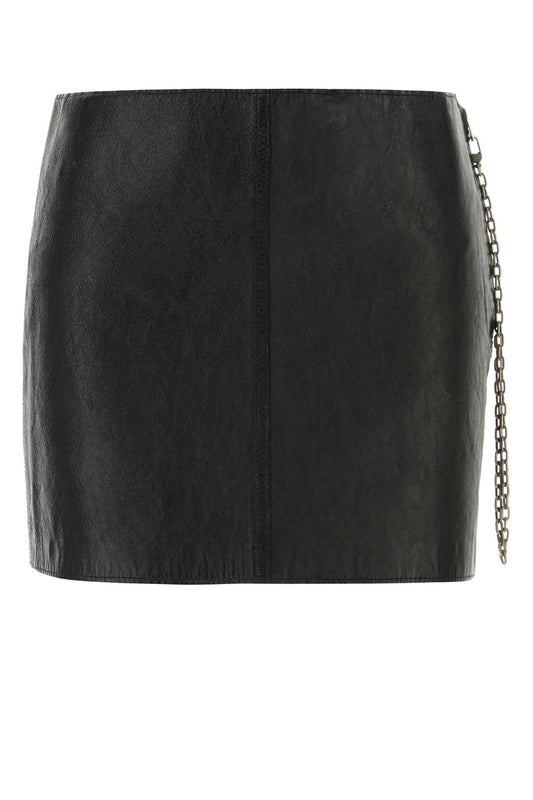 LOW-RISE LEATHER MINI SKIRT SKIRTS