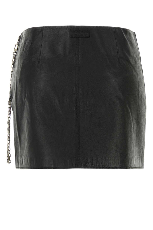 LOW-RISE LEATHER MINI SKIRT SKIRTS