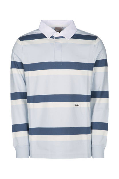 RUGBY POLO AZZURRA RIGHE POLO