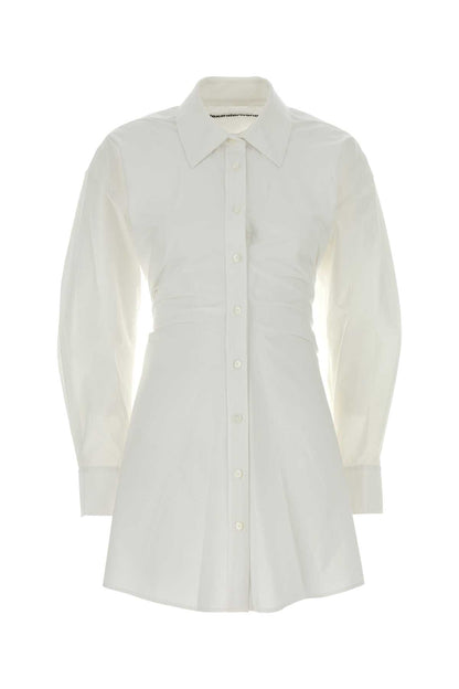 Alexander Wang Ls mini shirt dress w/ gathered back zipper detail