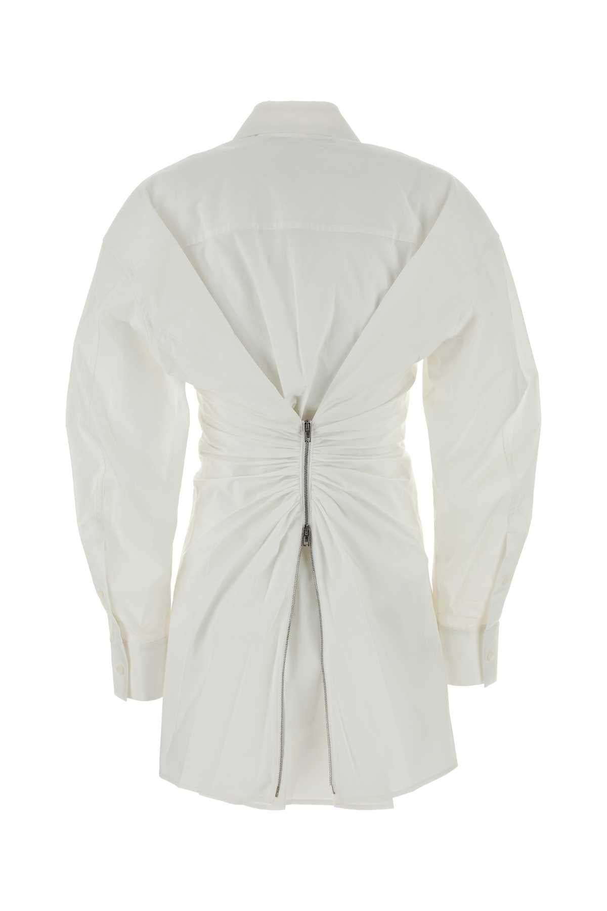 Alexander Wang Ls mini shirt dress w/ gathered back zipper detail
