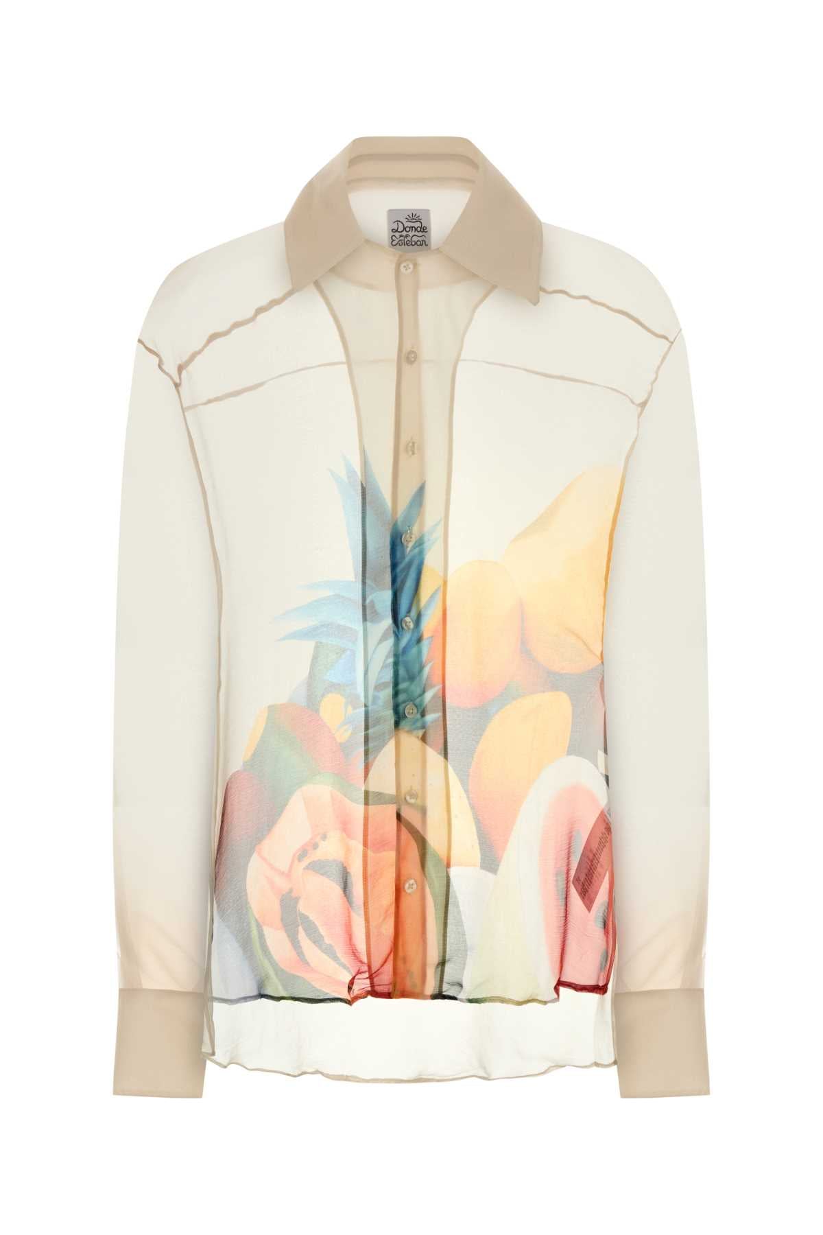 SALPICON WHITE SILK CHIFFON SHIRT SHIRTS