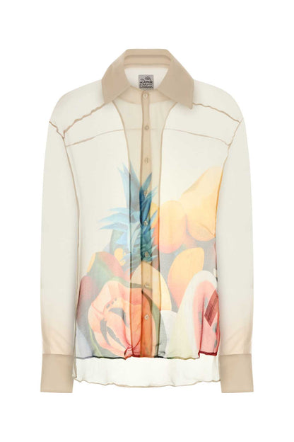SALPICON WHITE SILK CHIFFON SHIRT SHIRTS
