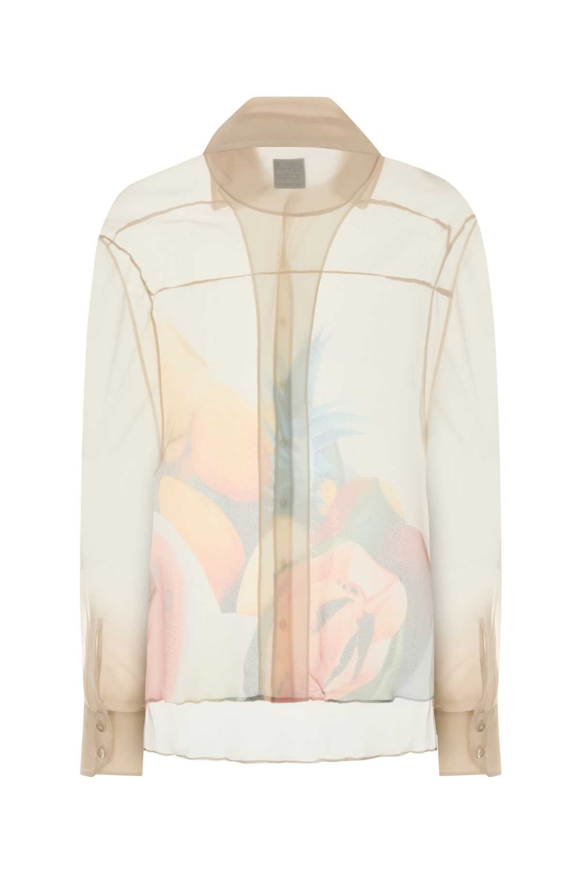 SALPICON WHITE SILK CHIFFON SHIRT SHIRTS