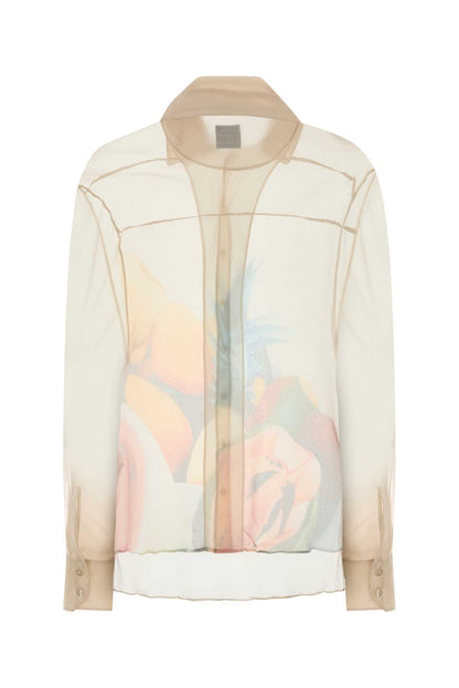 SALPICON WHITE SILK CHIFFON SHIRT SHIRTS