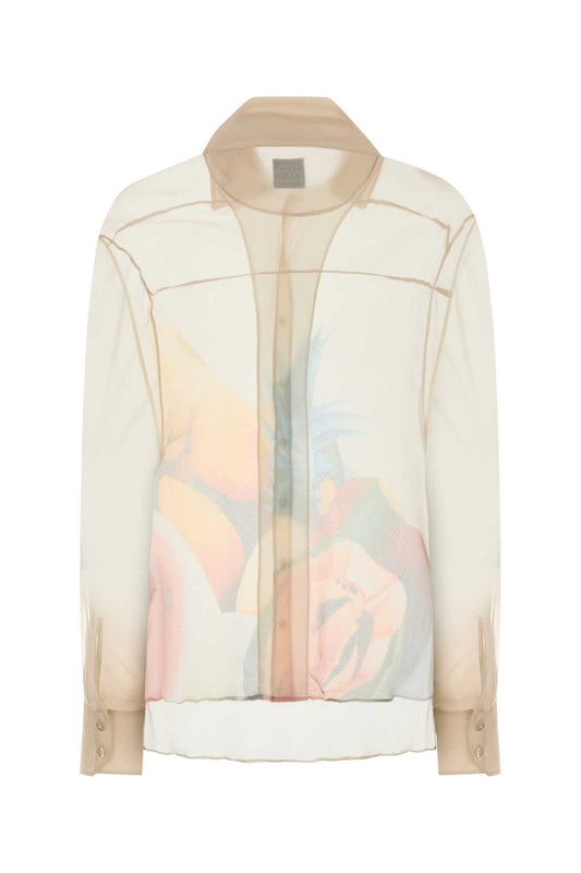 SALPICON WHITE SILK CHIFFON SHIRT SHIRTS