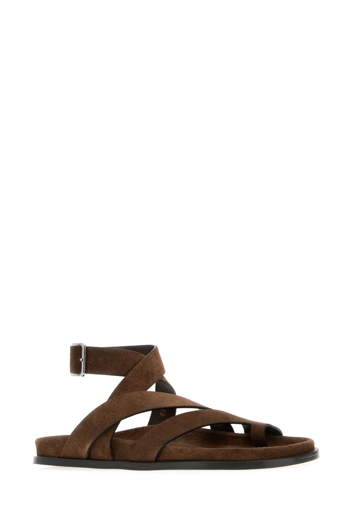 Alohas Tide suede brown leather sandals