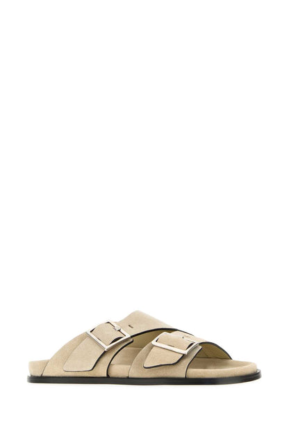 Alohas Alba suede beige leather sandals