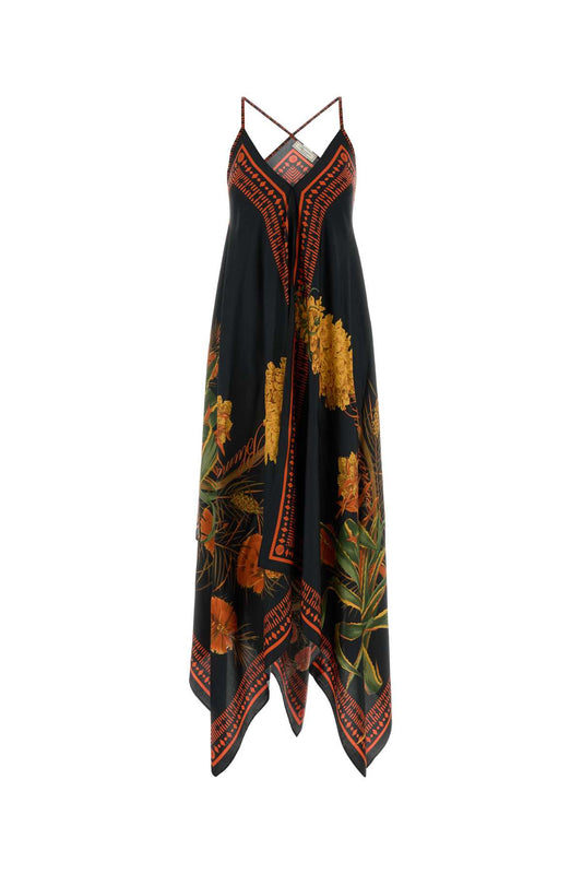 Blumarine 2a756a print twill dress